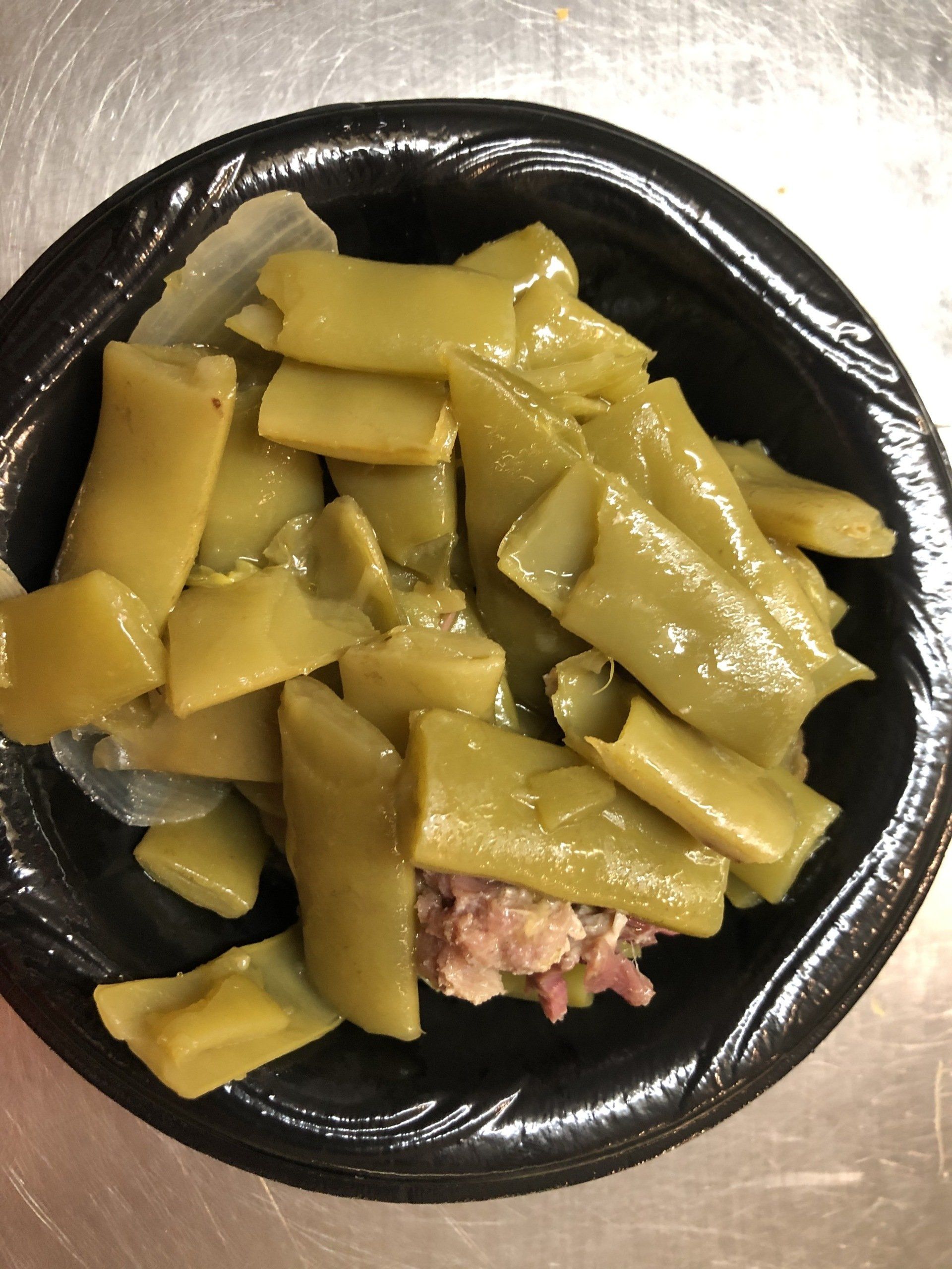 Fresh vegetables and cornbread straight from the kitchen