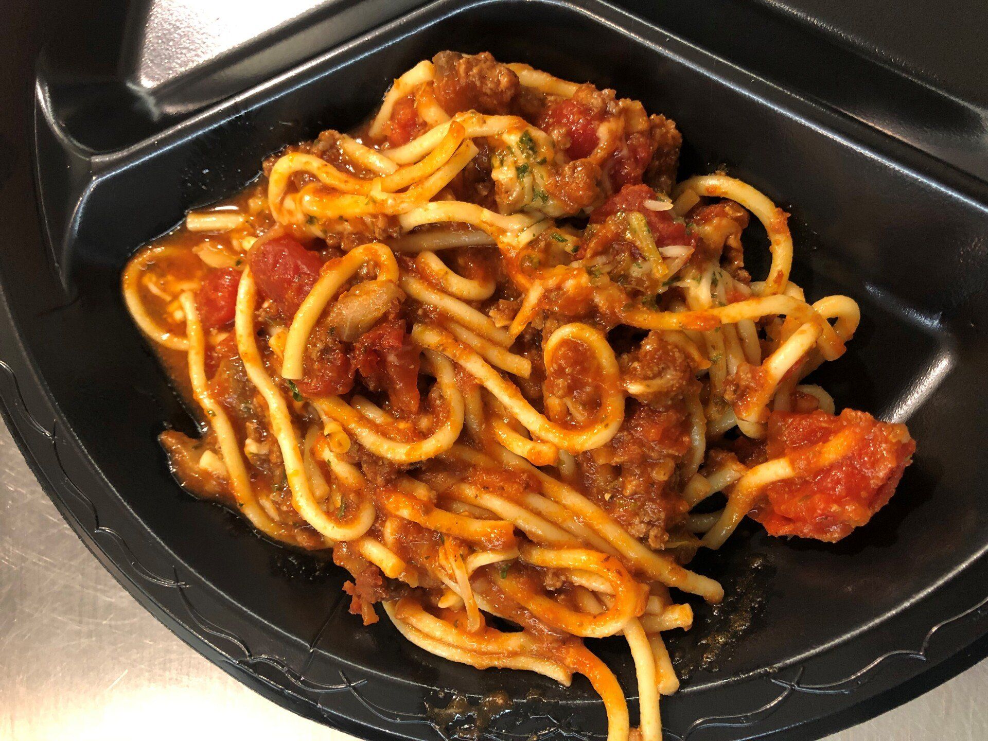 Hearty spaghetti plate